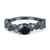 Round Natural Stone Filigree Beaded Ring