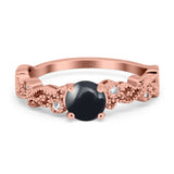Round Natural Stone Filigree Beaded Ring