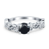 Round Natural Stone Filigree Beaded Ring