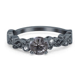 Round Natural Stone Filigree Beaded Ring