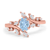 Floral Oval Natural Stone Wedding Ring