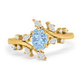 Floral Oval Natural Stone Wedding Ring