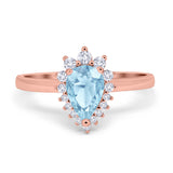 Art Deco Pear Natural Stone Wedding Ring
