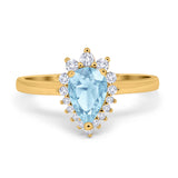 Art Deco Pear Natural Stone Wedding Ring