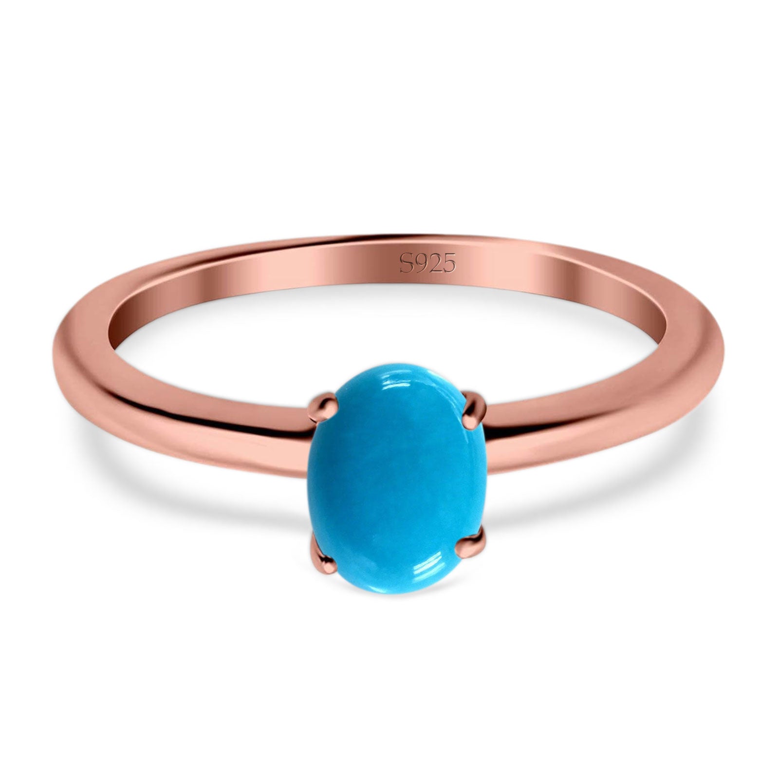 Minimalist Oval Natural Stone Solitaire Ring