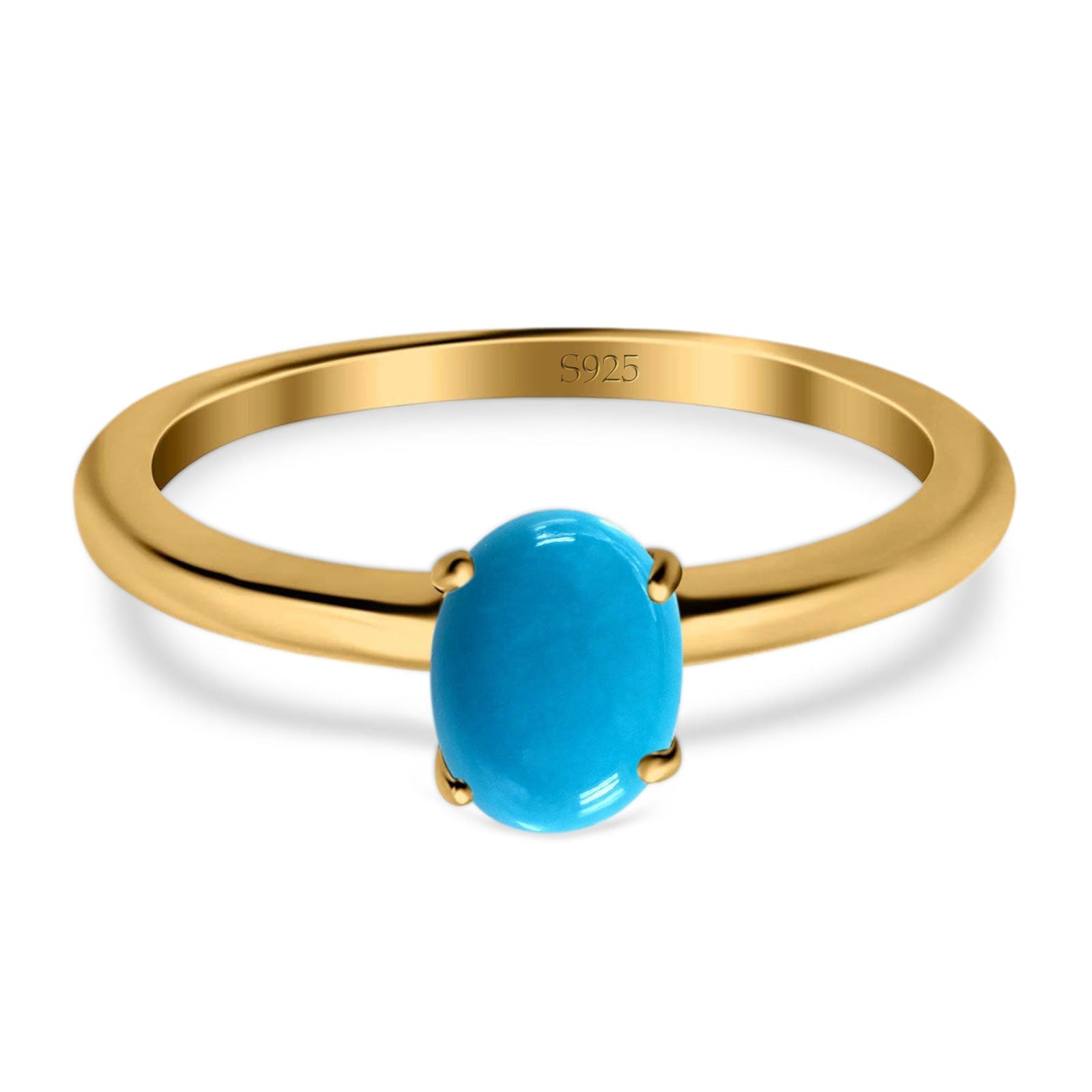 Minimalist Oval Natural Stone Solitaire Ring