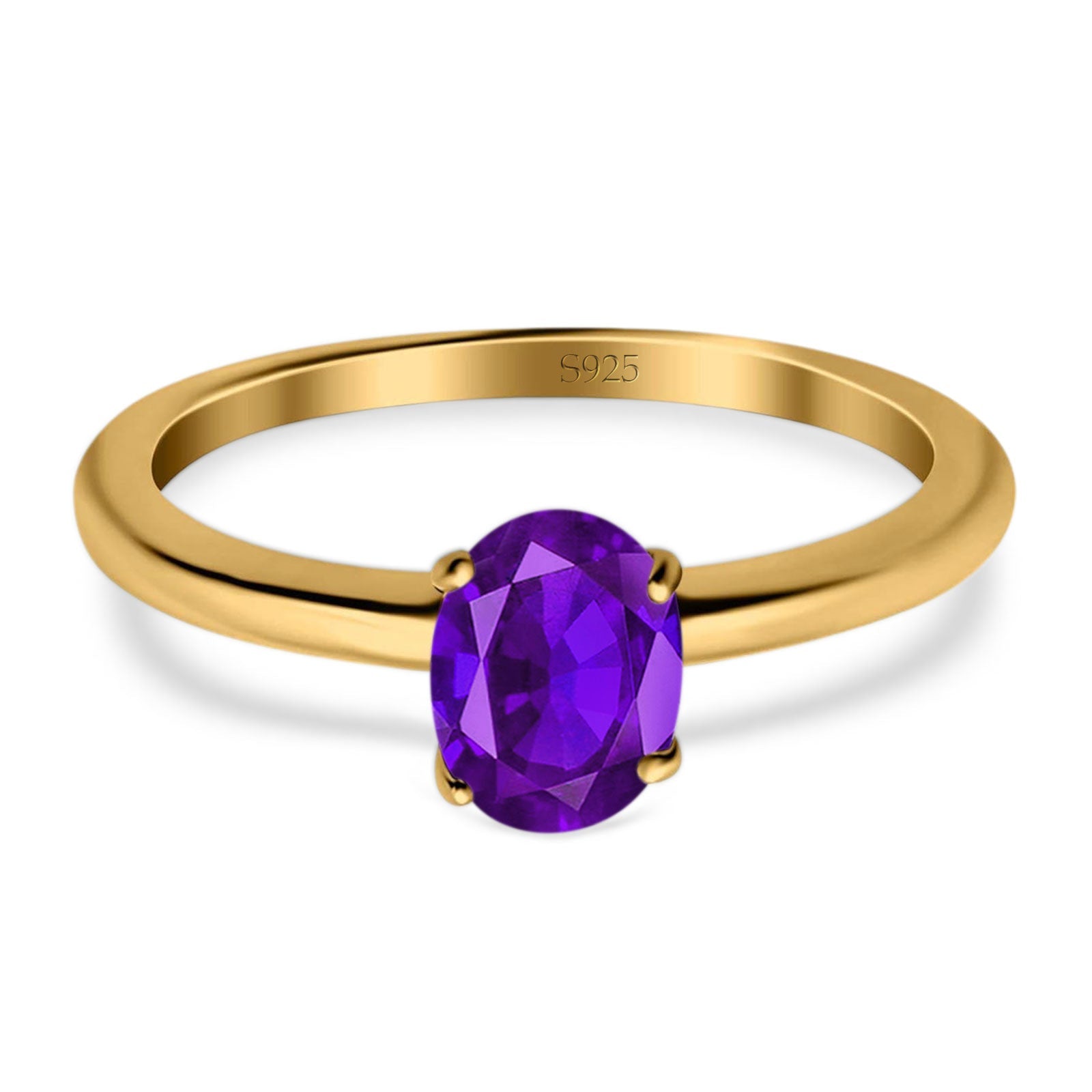 Art Deco Oval Natural Stone Solitaire Ring