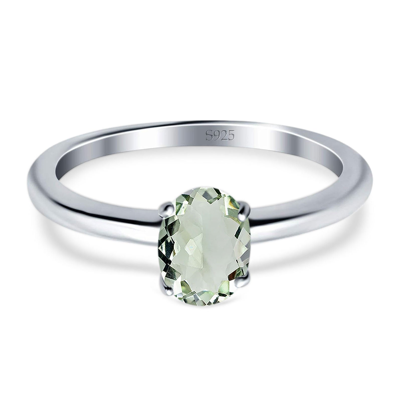 Art Deco Oval Natural Stone Solitaire Ring
