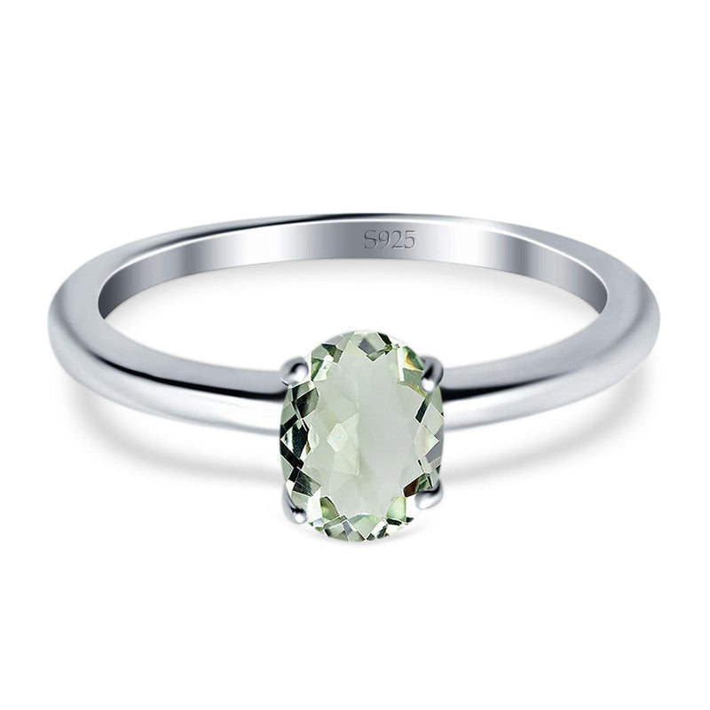 Art Deco Oval Natural Stone Solitaire Ring