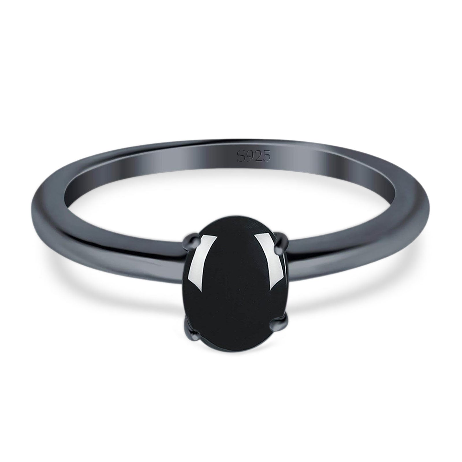 Art Deco Oval Natural Stone Solitaire Ring