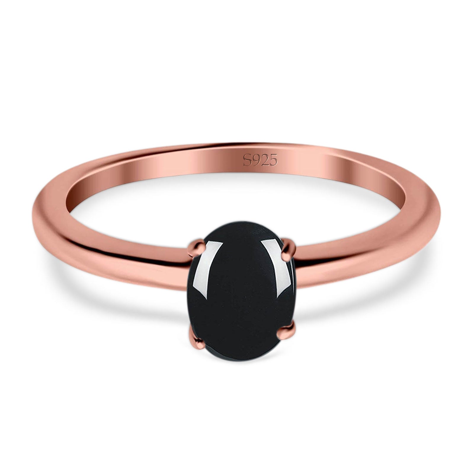 Art Deco Oval Natural Stone Solitaire Ring