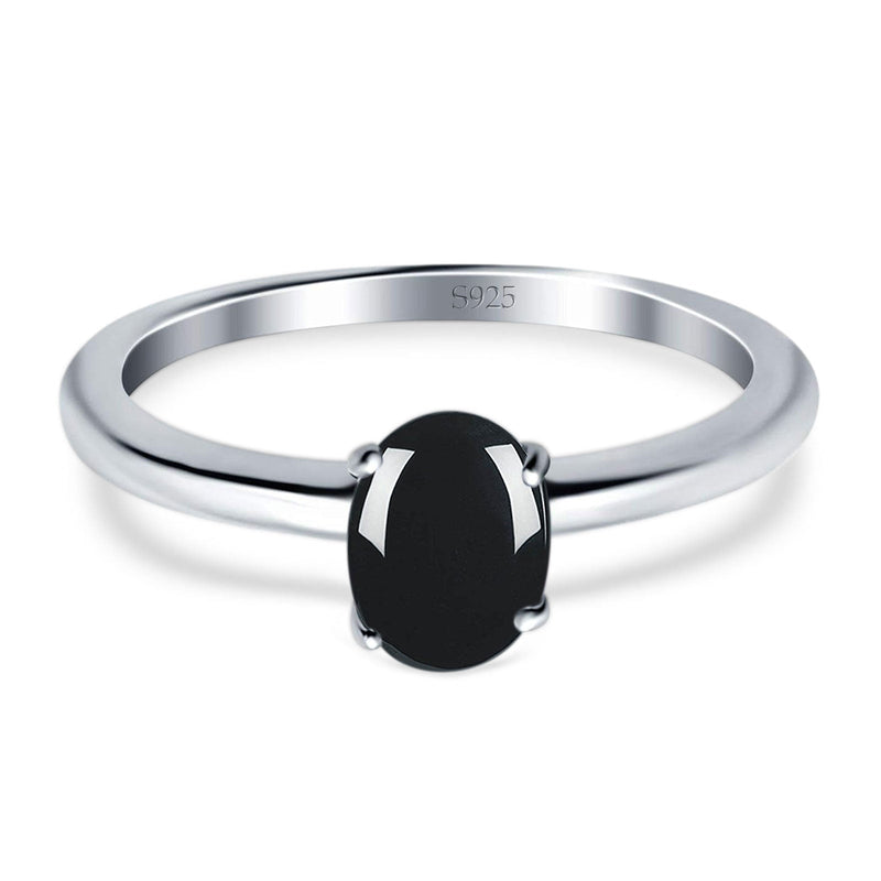 Art Deco Oval Natural Stone Solitaire Ring