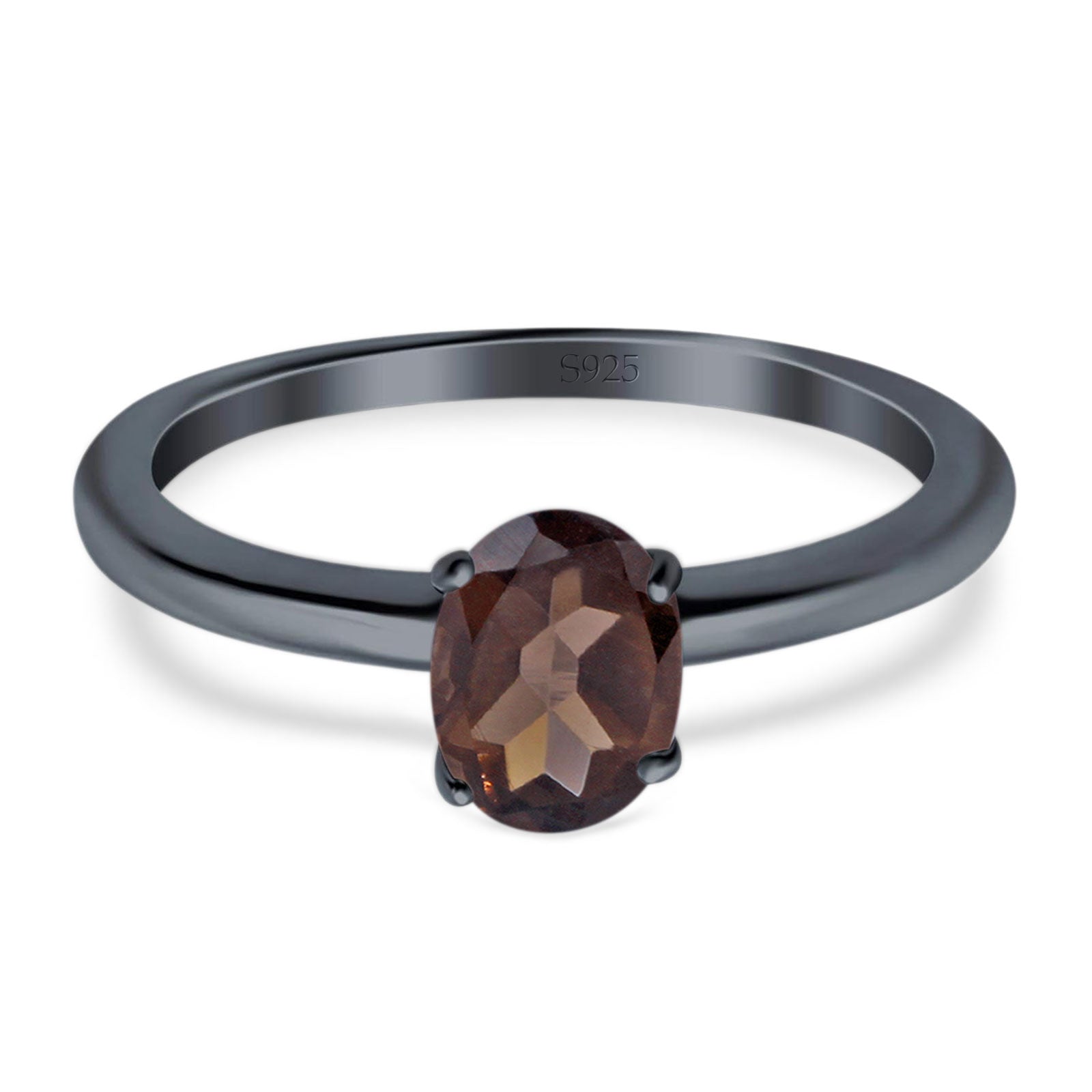 Art Deco Oval Natural Stone Solitaire Ring