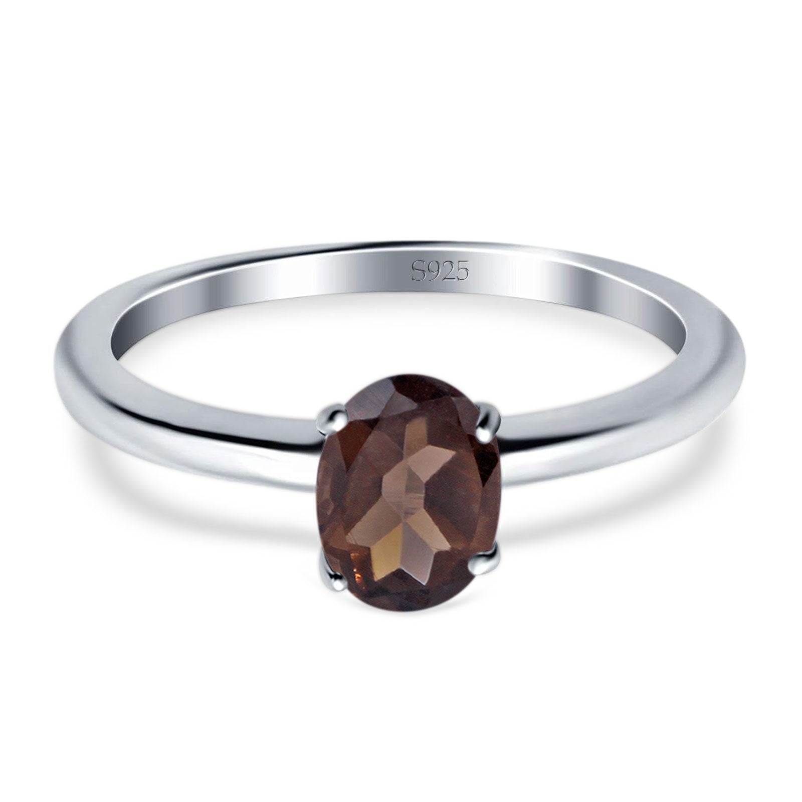 Art Deco Oval Natural Stone Solitaire Ring