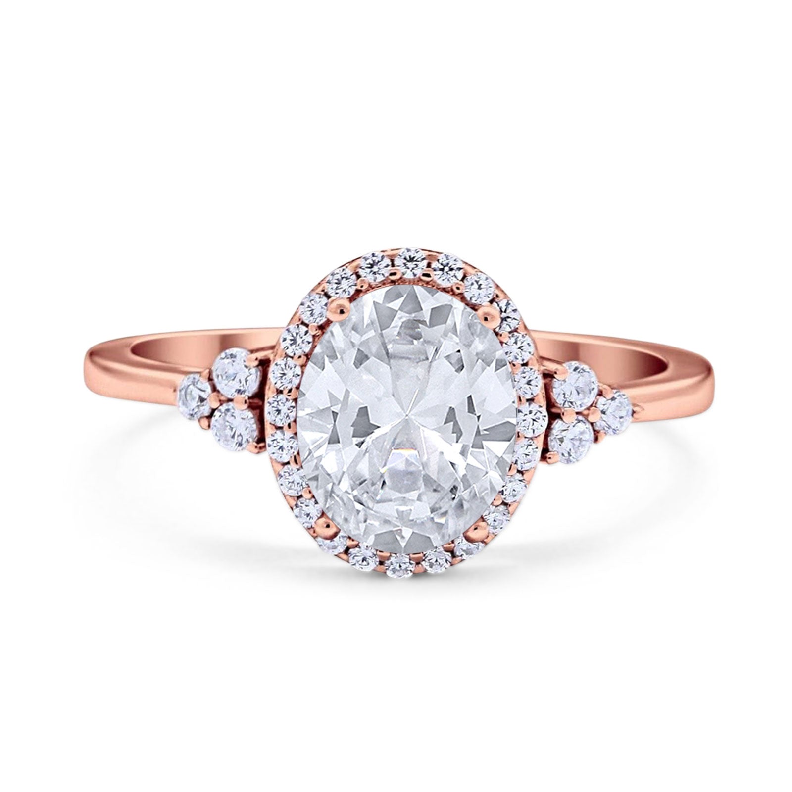 Art Deco Oval Natural Stone Wedding Ring