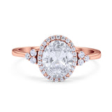 Art Deco Oval Natural Stone Wedding Ring