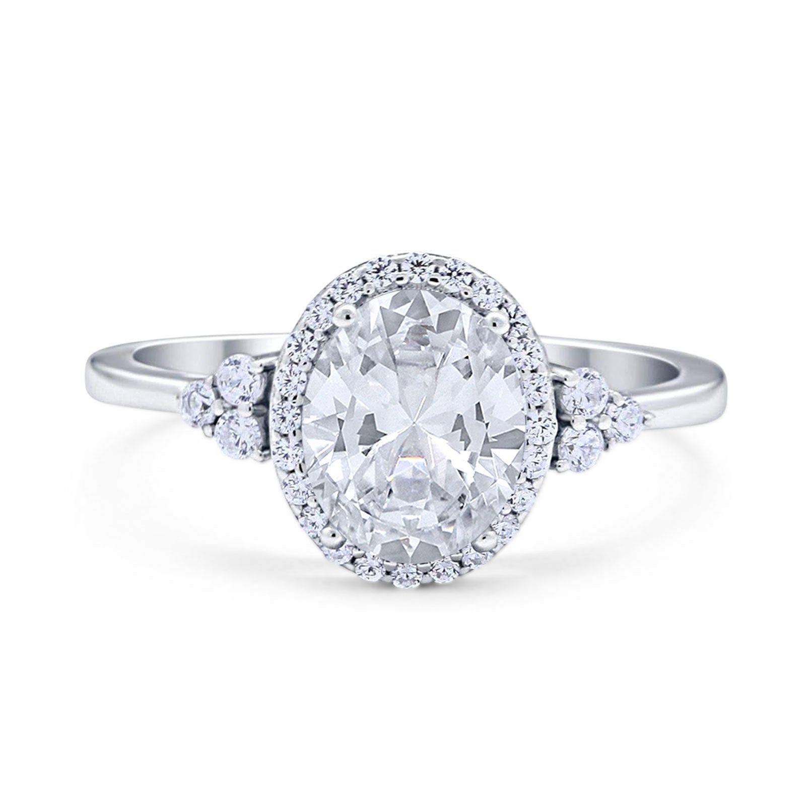 Art Deco Oval Natural Stone Wedding Ring