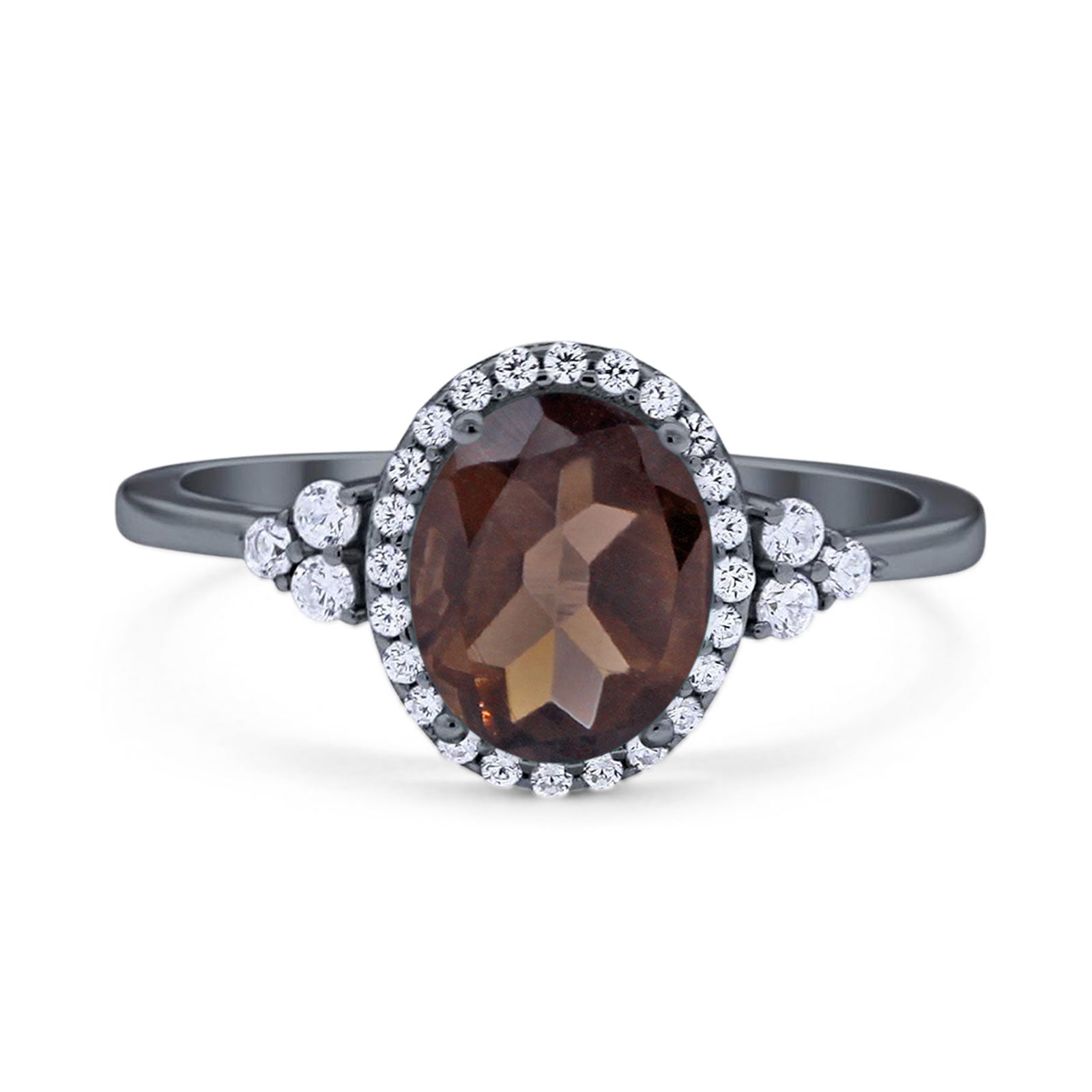 Art Deco Oval Natural Stone Wedding Ring