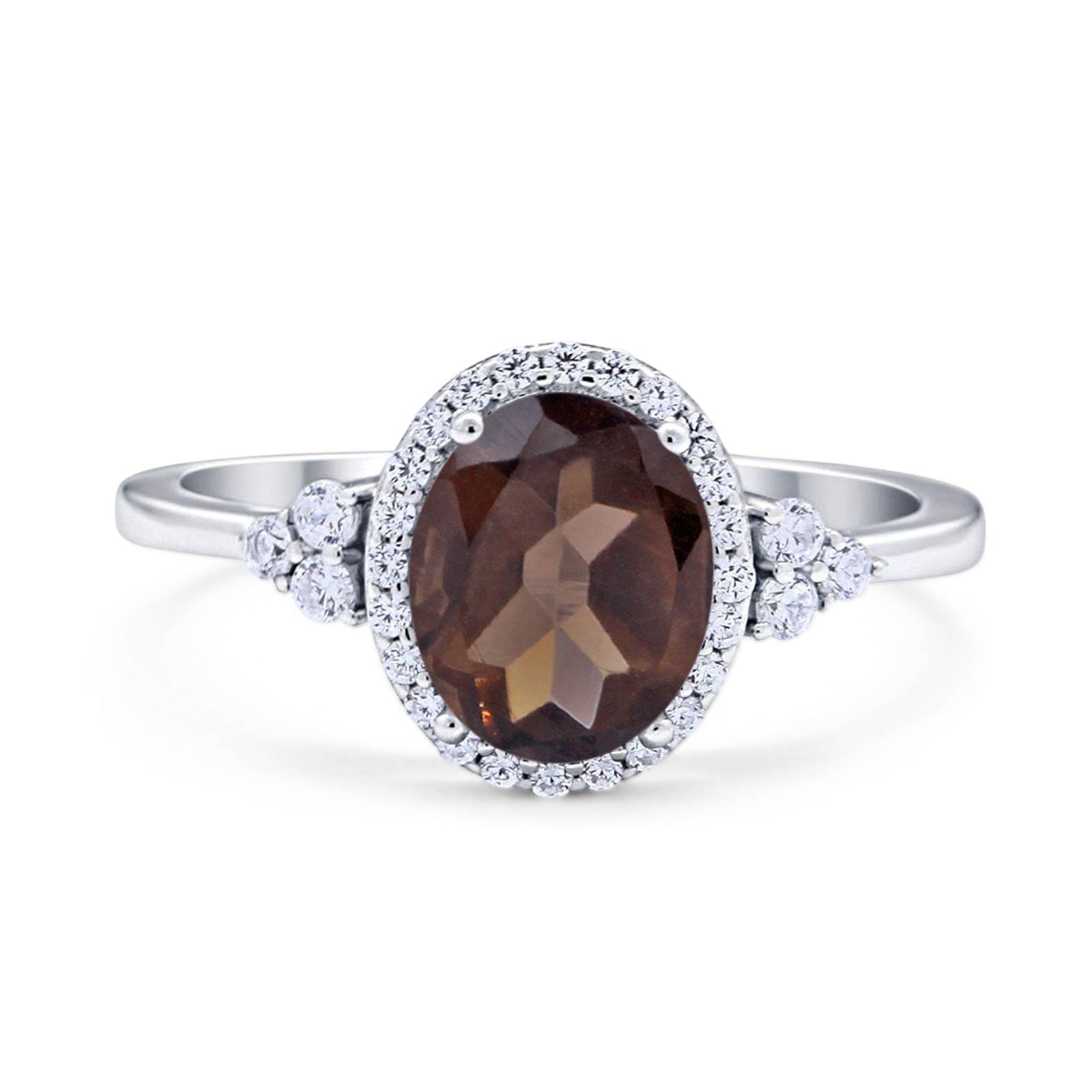 Art Deco Oval Natural Stone Wedding Ring