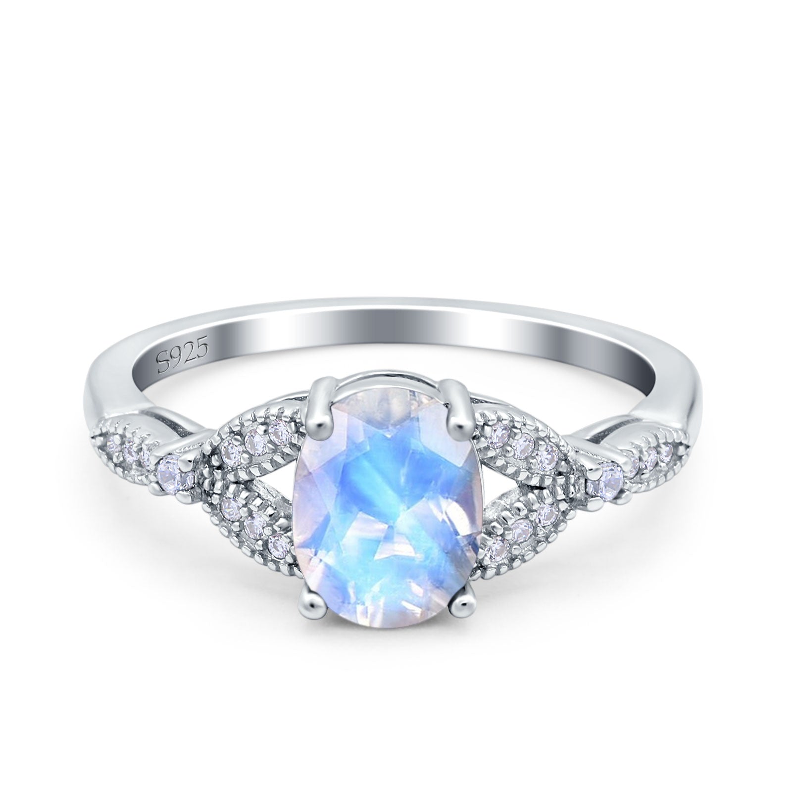 Oval Natural Stone Leaf Design Beaded Ring