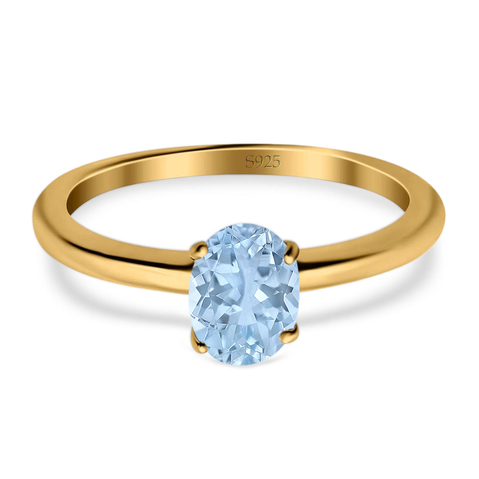 Oval Natural Stone Cathedral Ring