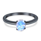 Oval Natural Stone Cathedral Ring