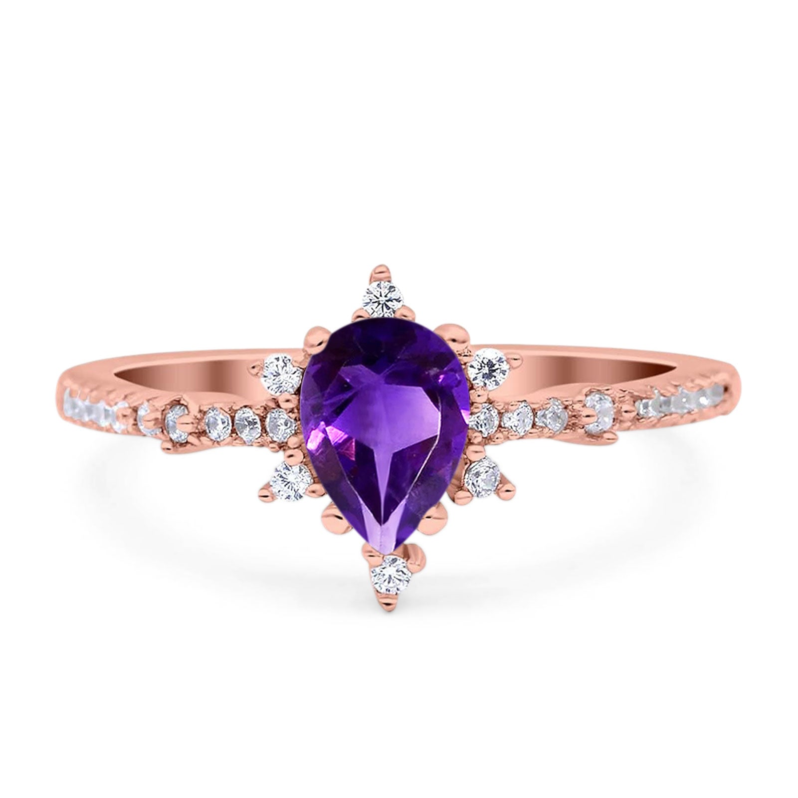 Pear Teardrop Natural Stone Cluster Ring