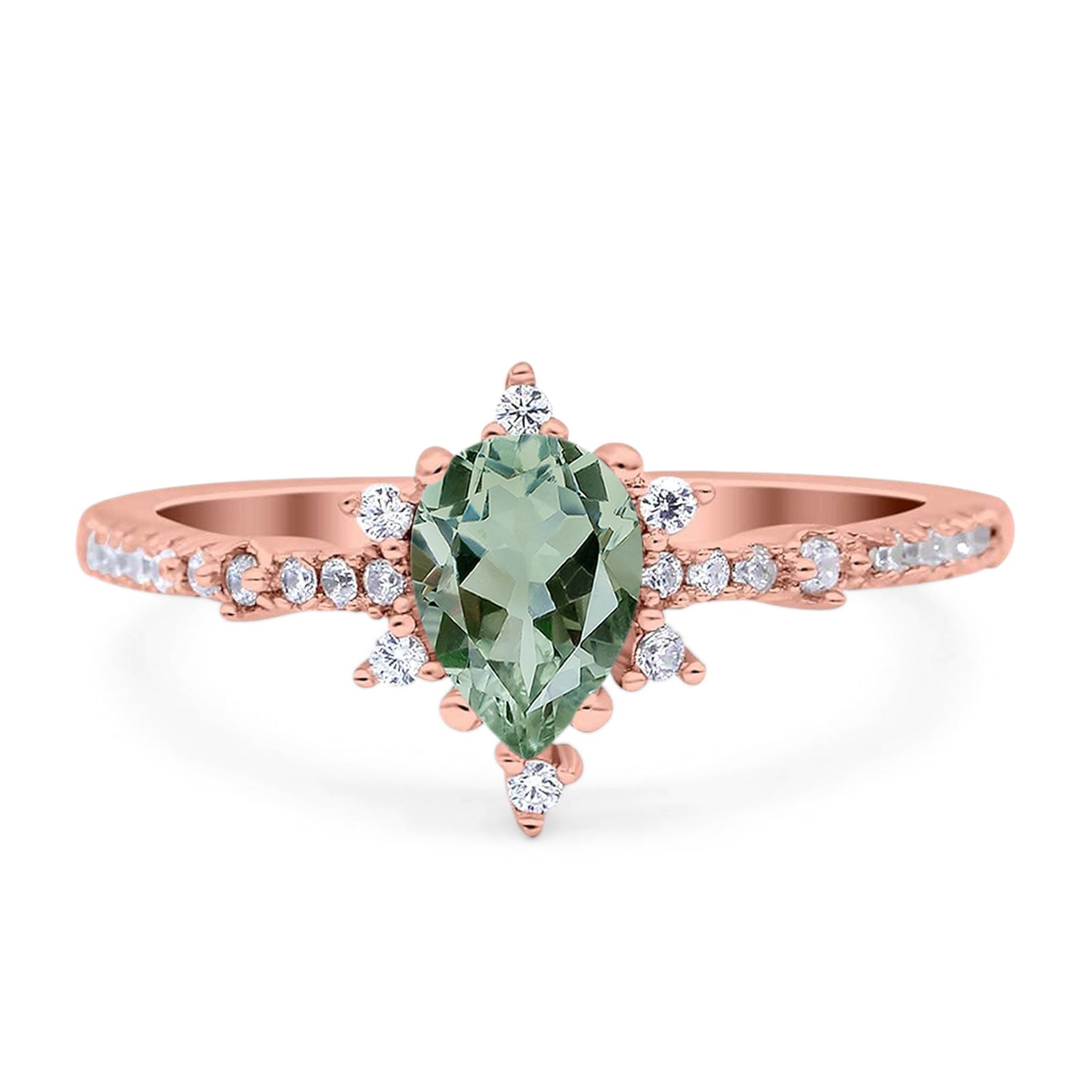 Pear Teardrop Natural Stone Cluster Ring