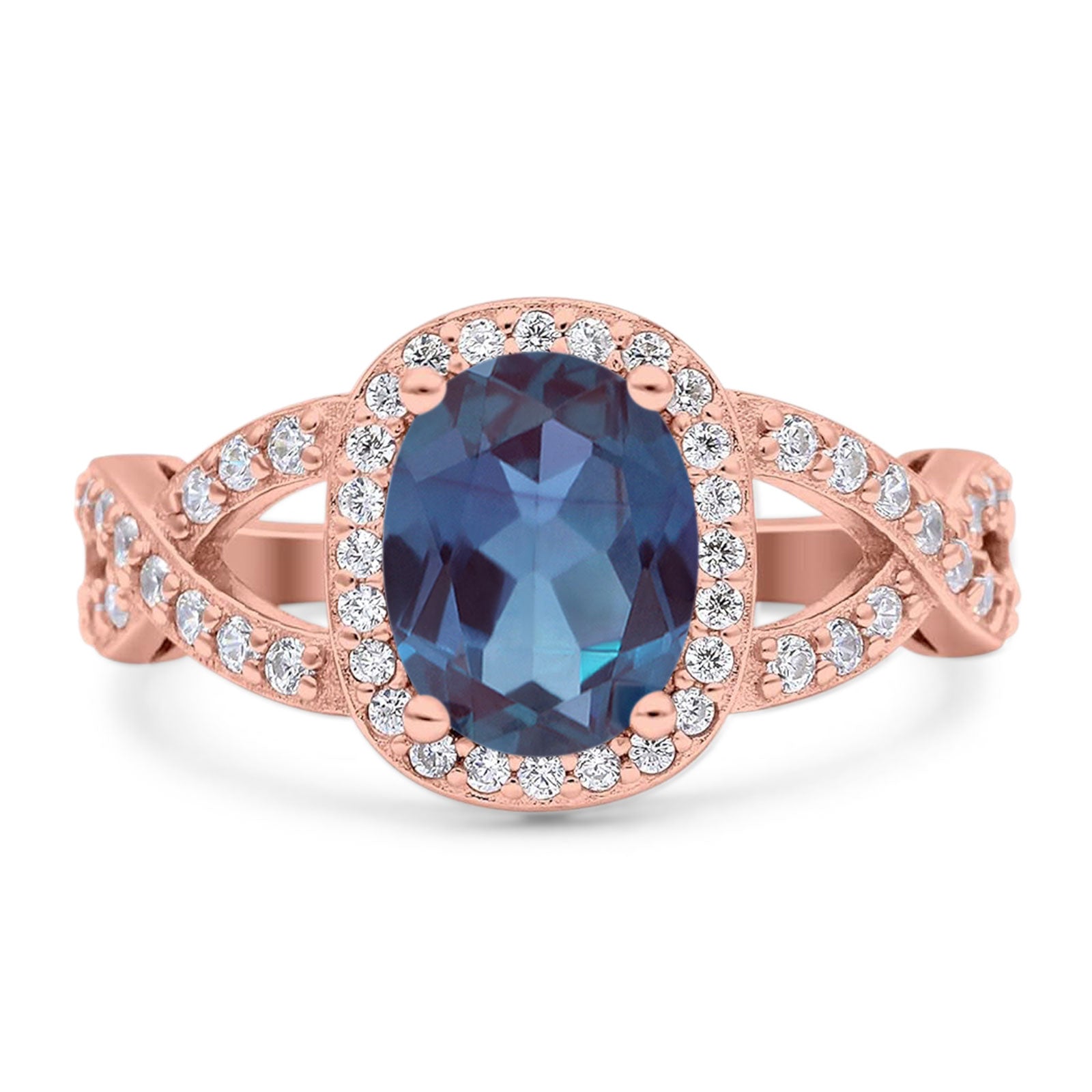 Oval Natural Stone Infinity Twisted Ring