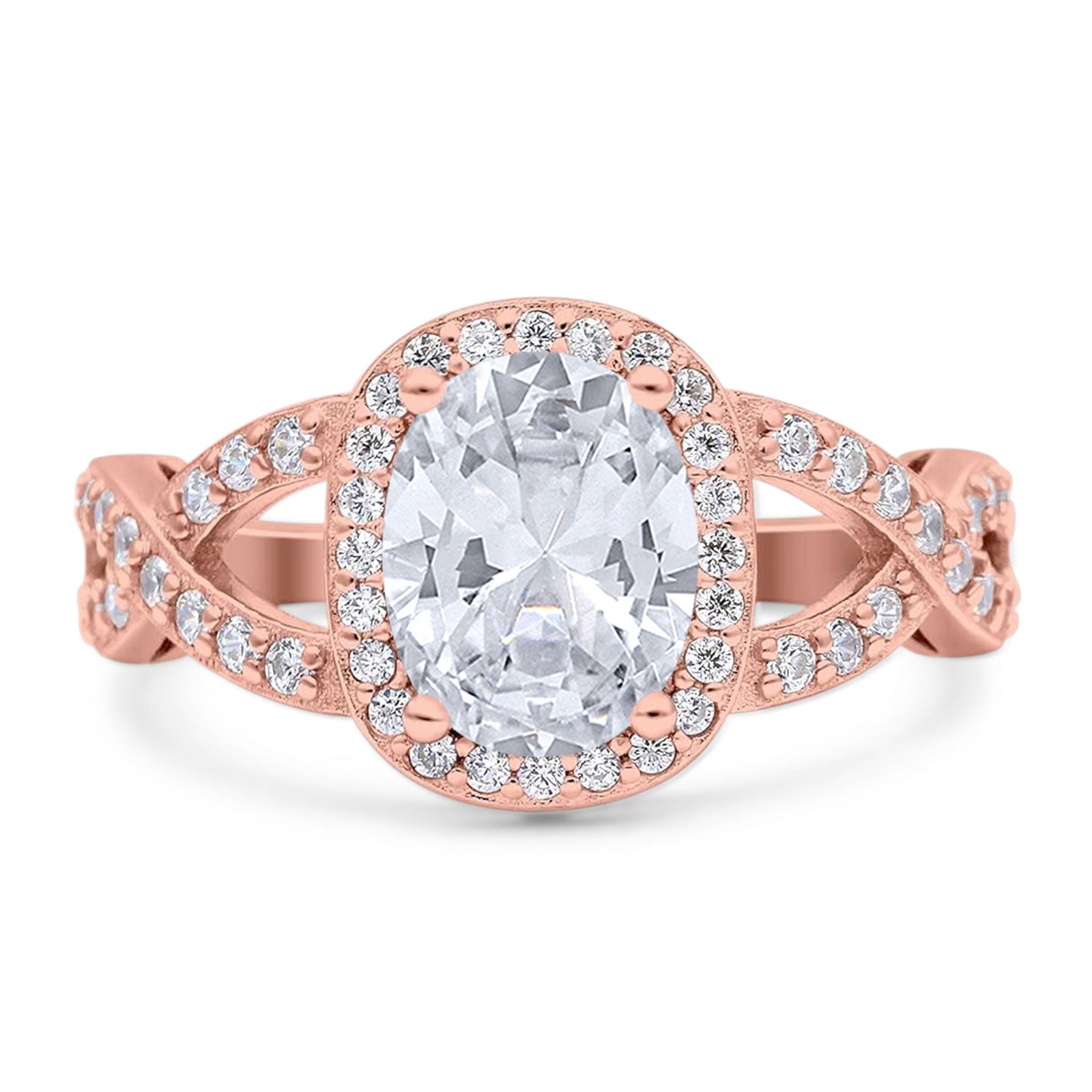 Oval Natural Stone Infinity Twisted Ring