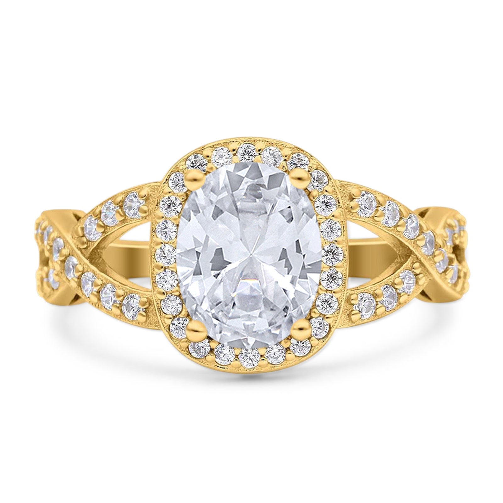 Oval Natural Stone Infinity Twisted Ring