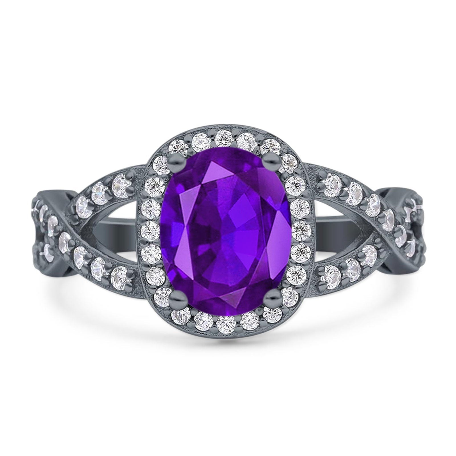 Oval Natural Stone Infinity Twisted Ring
