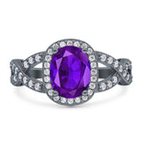 Oval Natural Stone Infinity Twisted Ring