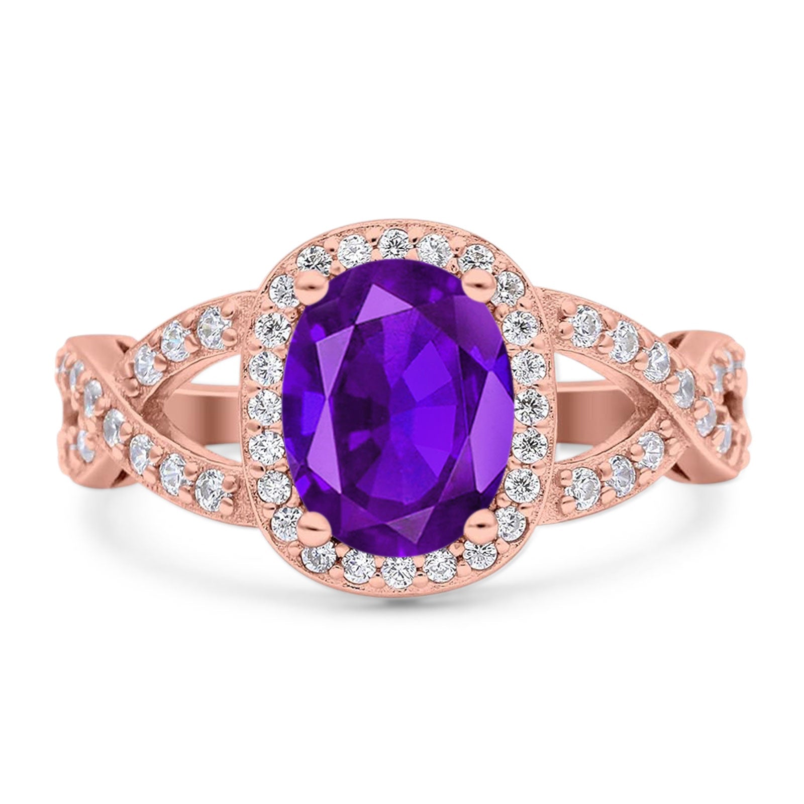 Oval Natural Stone Infinity Twisted Ring