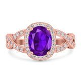 Oval Natural Stone Infinity Twisted Ring