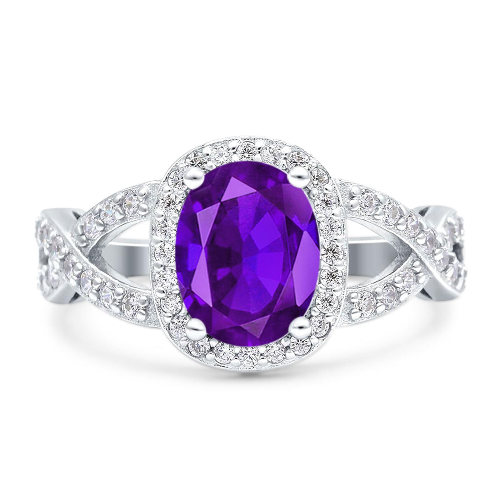 Oval Natural Stone Infinity Twisted Ring