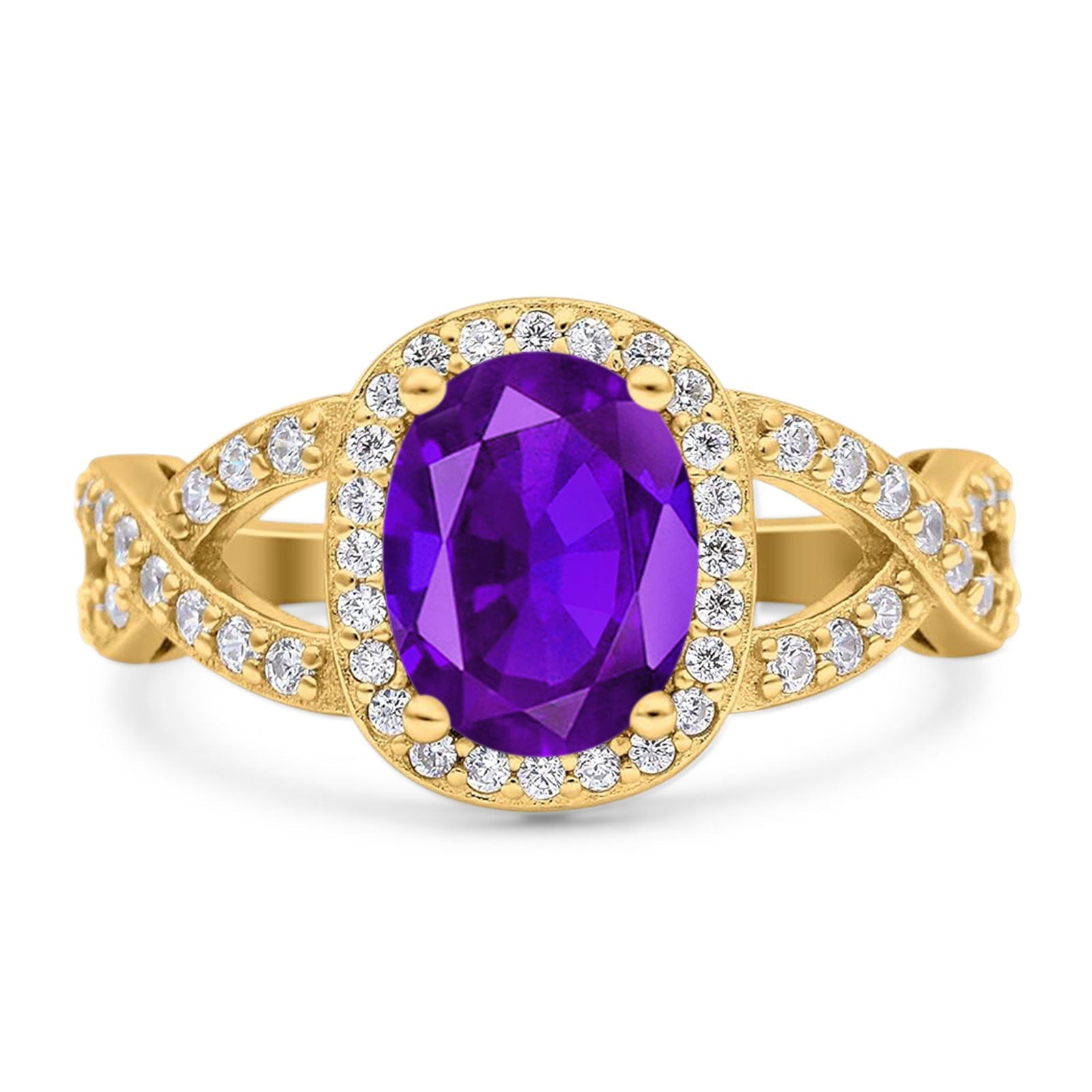 Oval Natural Stone Infinity Twisted Ring