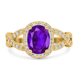 Oval Natural Stone Infinity Twisted Ring