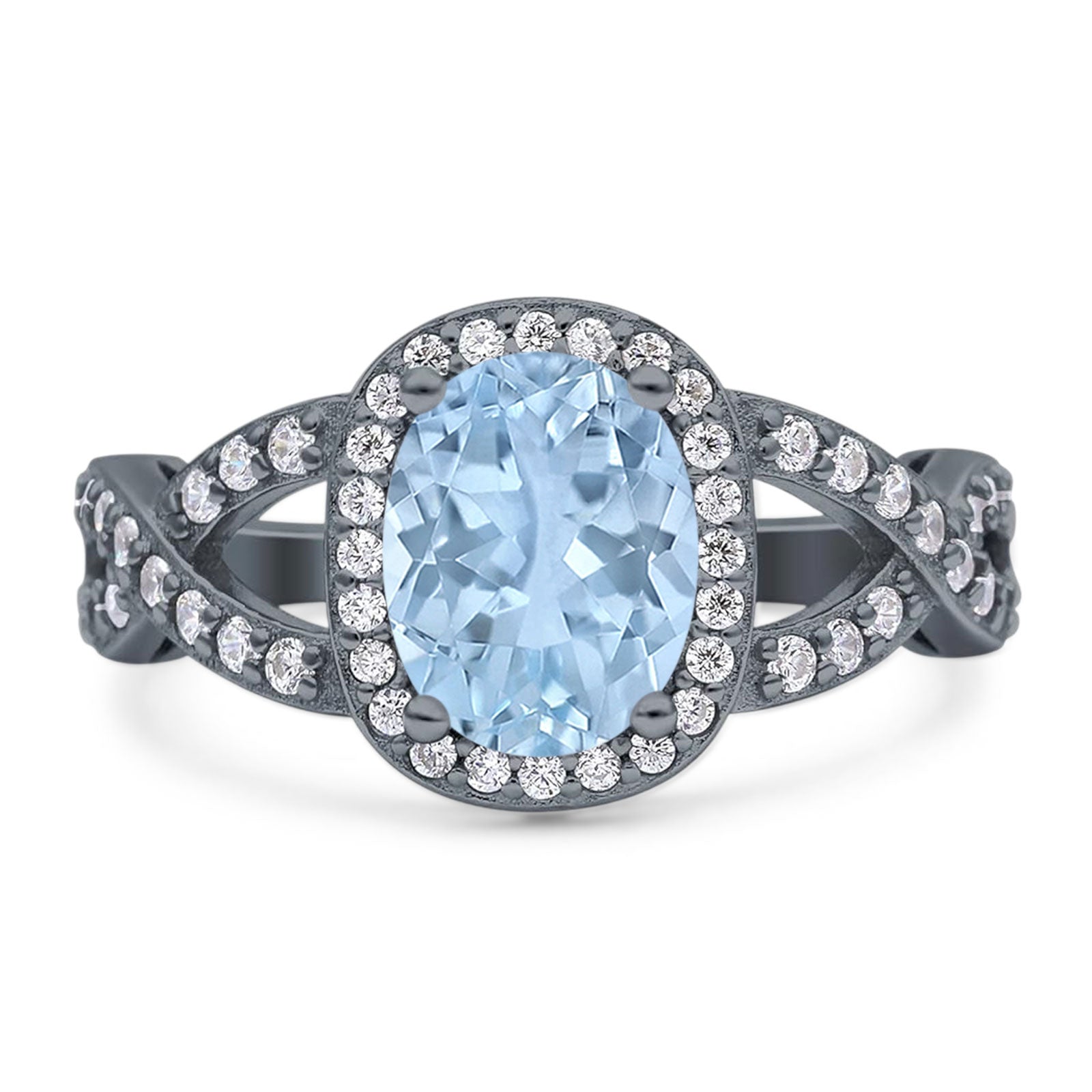 Oval Natural Stone Infinity Twisted Ring