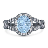 Oval Natural Stone Infinity Twisted Ring