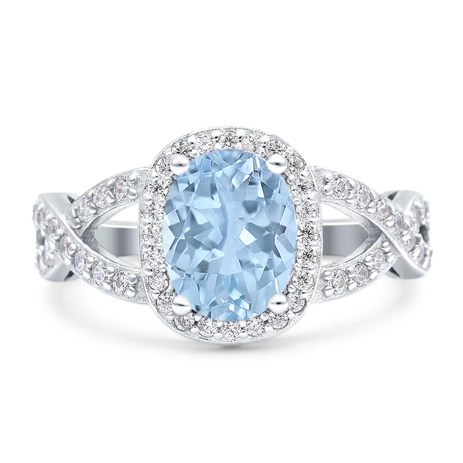 Oval Natural Stone Infinity Twisted Ring