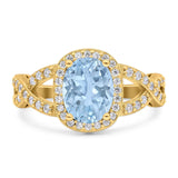 Oval Natural Stone Infinity Twisted Ring