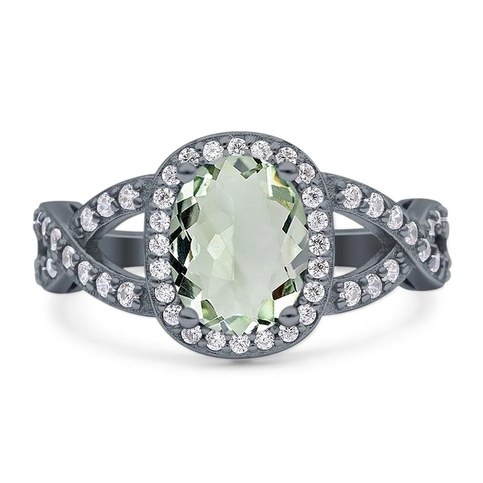 Oval Natural Stone Infinity Twisted Ring