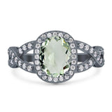 Oval Natural Stone Infinity Twisted Ring