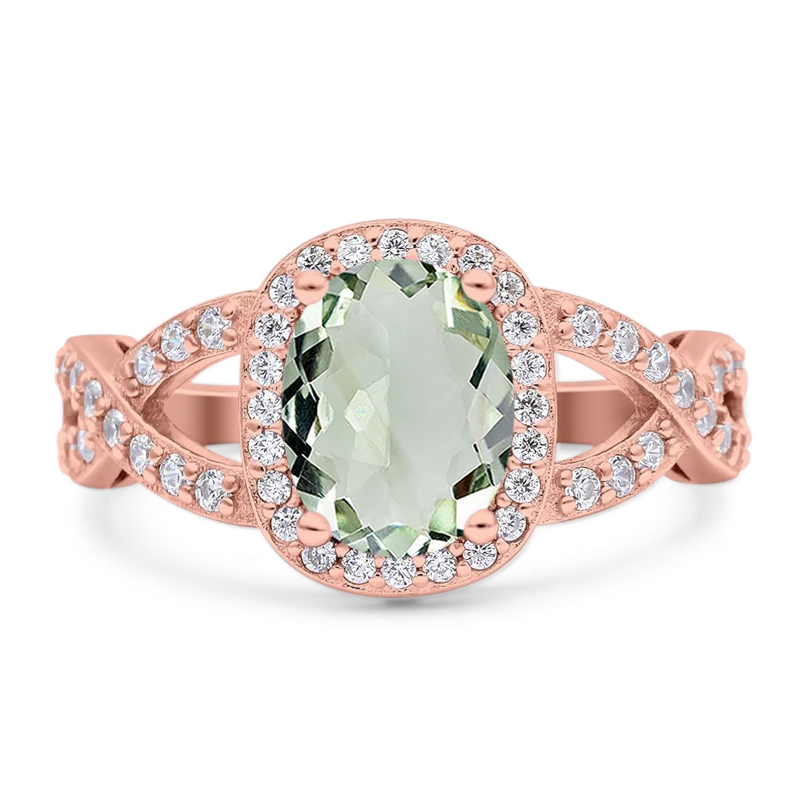 Oval Natural Stone Infinity Twisted Ring
