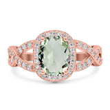 Oval Natural Stone Infinity Twisted Ring