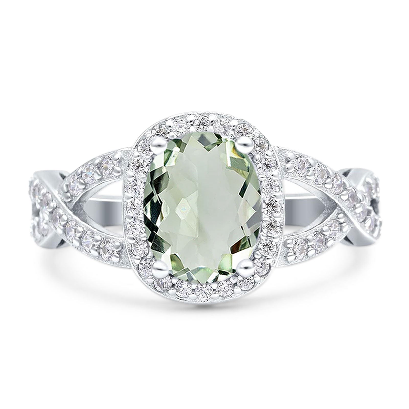 Oval Natural Stone Infinity Twisted Ring