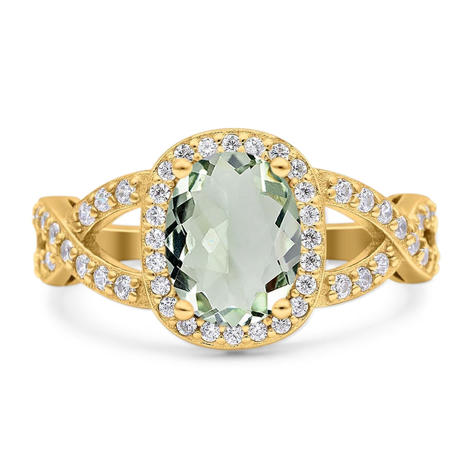 Oval Natural Stone Infinity Twisted Ring