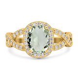 Oval Natural Stone Infinity Twisted Ring