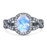 Oval Natural Stone Infinity Twisted Ring